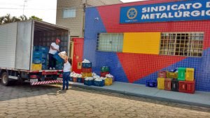 Os Alimentos foram entregues na sede do Sindicato dos Metalúrgicos em Araraquara. Fot MPA