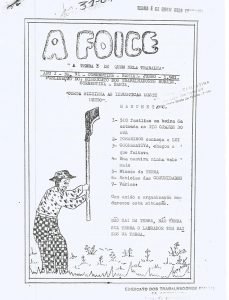 Jornal “A Foice”, edição de 1981, que denunciava a violência dos grileiros. Foto: Arquivo MAB/Biblioteca Campesina